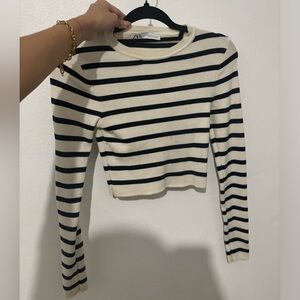 Zara Long Sleeve Striped Top